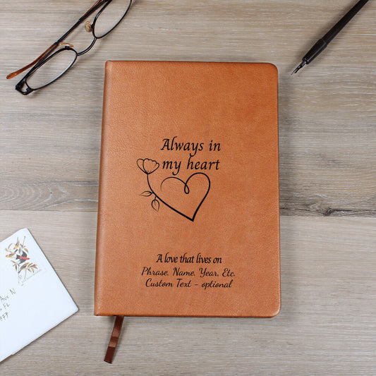 Always in my heart - Graphic Leather Journal