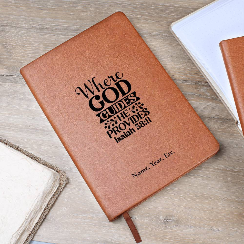 Where God Guides - Graphic Leather Journal